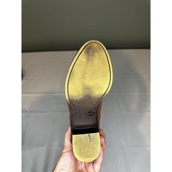 Lucky Brand Women’s sz 6 Basel Ankle Leather Booties Cognac Block Heel BOHO - Picture 8 of 9